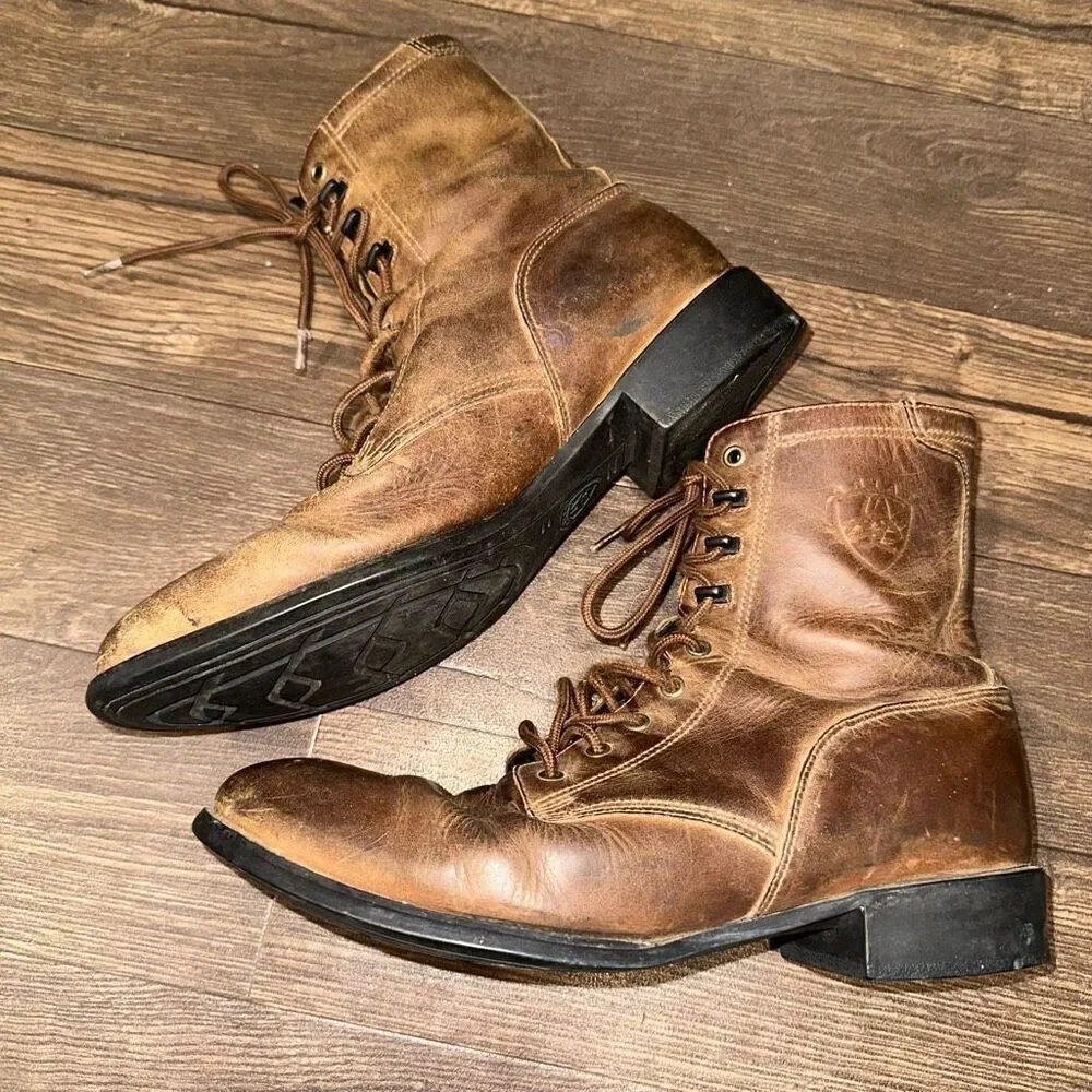 Ariat brown western cosplay minimalist 9.5 lace up boots